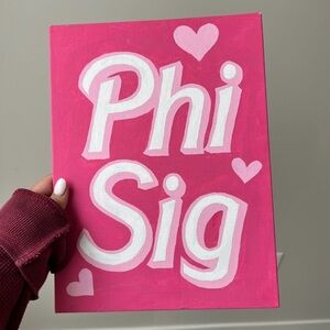 Phi Sigma Sigma Sorority Phi Sig Barbie Canvas Painting